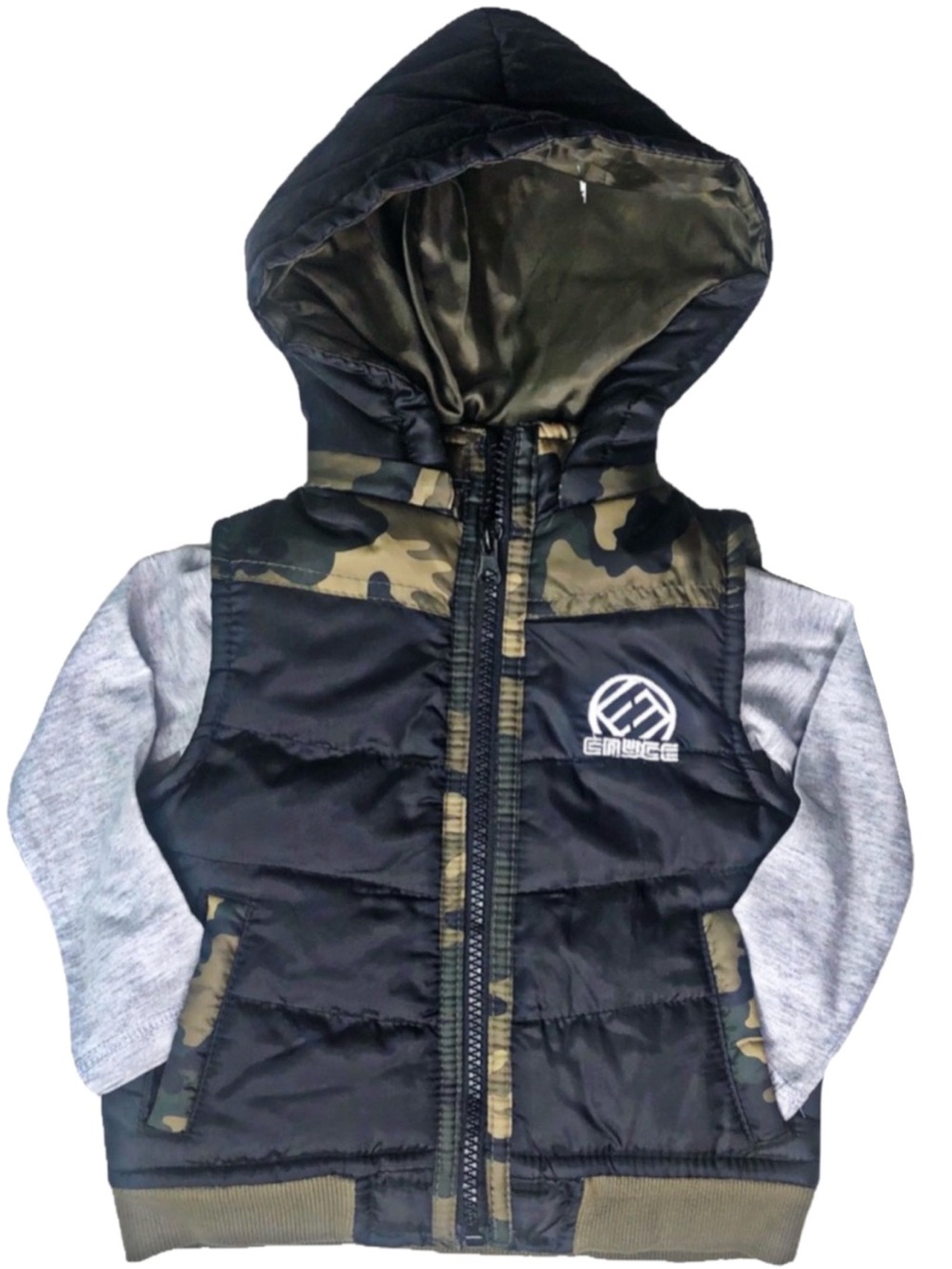 Boys Infant 12 Month 2 Piece Hooded Vest & Long Sleeve Tee